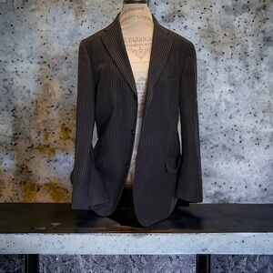 Oversized Relax Fit Blazer. Menswear. Trending. Pinstripes Black/Deep Navy Blue